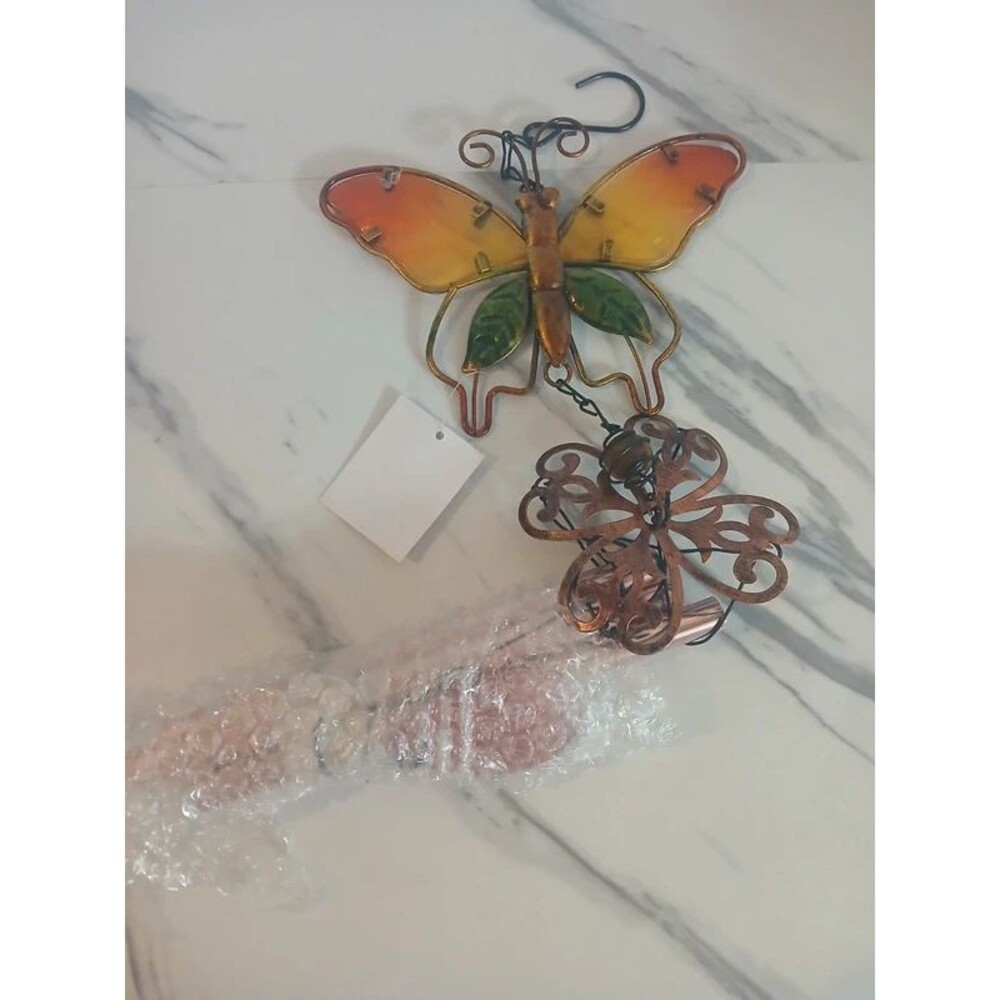 Copper Tone Butterfly Wind Chime -New